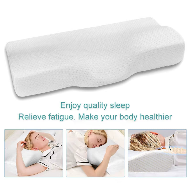 Memory Foam Bed Orthopedic Pillow Neck Protection Slow Rebound Memory Pillow Butterfly Shaped Health Cervical Neck