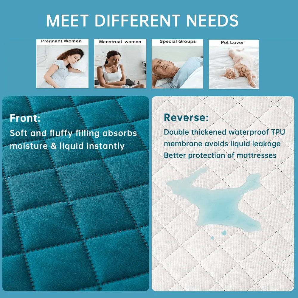 1Pc 3D Air Fabric Thick Mattress Cover, 100% Waterproof Mattress Protector, Soft and Breathable Fitted Bed Sheet (No Pillowcase)